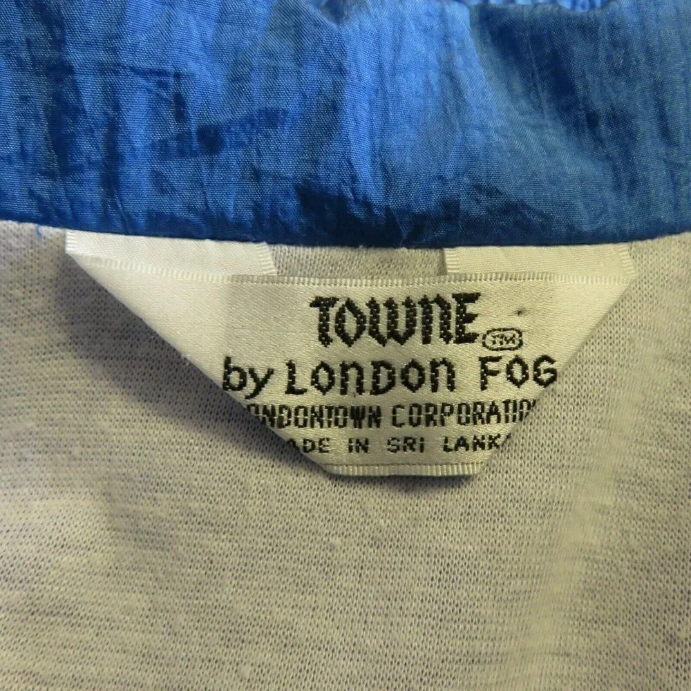 Vintage 90s Mens S Color Block Track Jacket Blue Purple Teal Towne London Fog